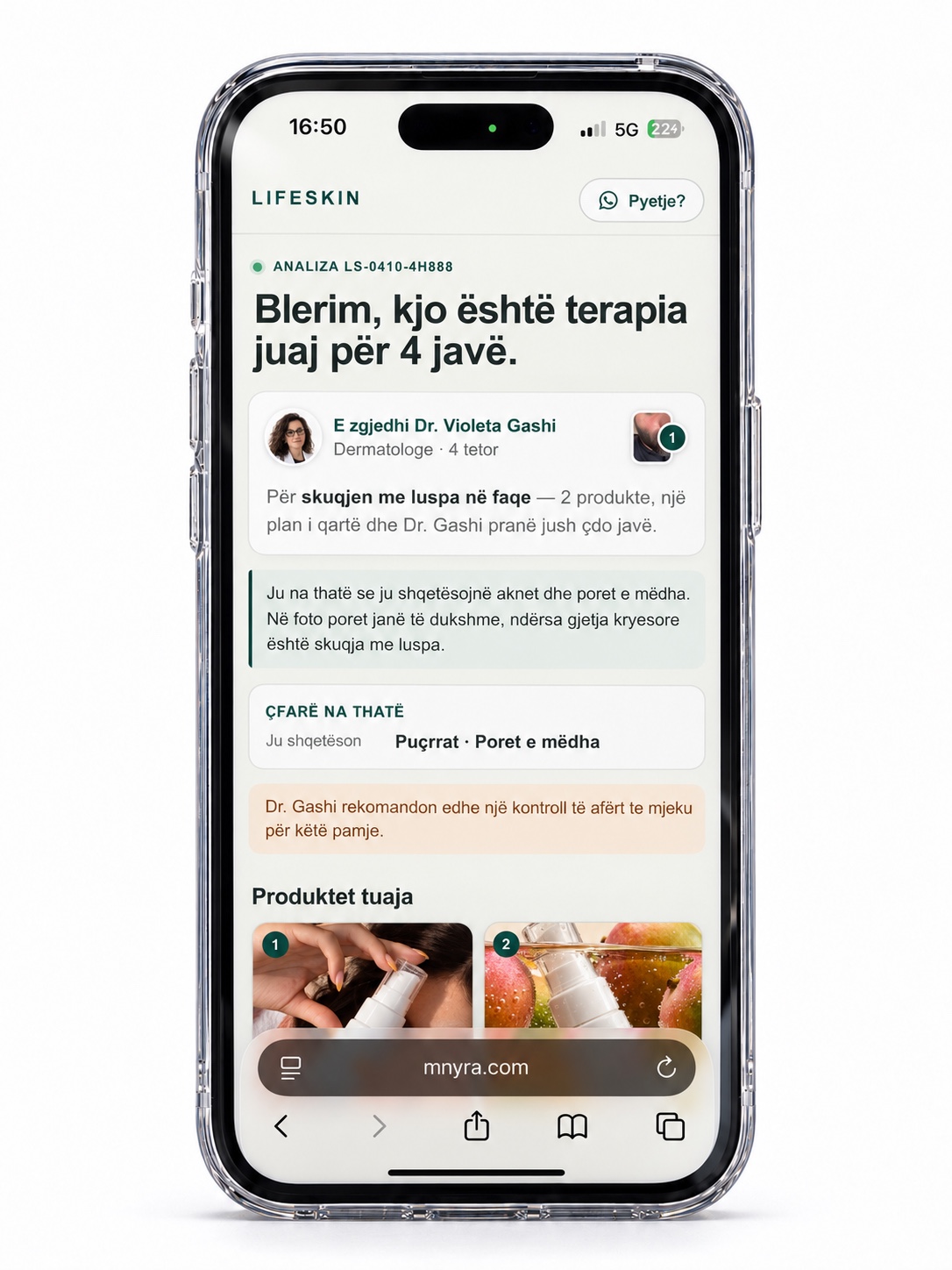 Terapia e zgjedhur nga Dr. Gashi ne telefon